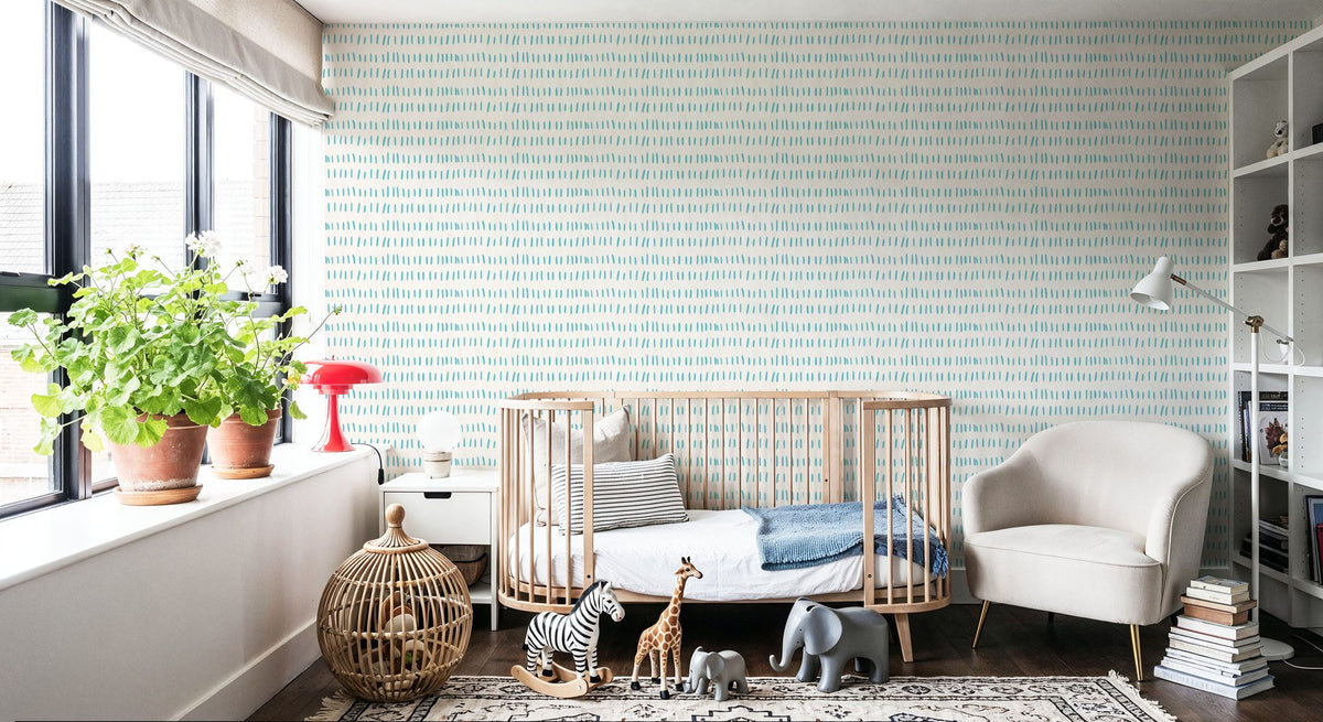 Coastal Leaning Turqouise Mural Wallpaper - room preview 02