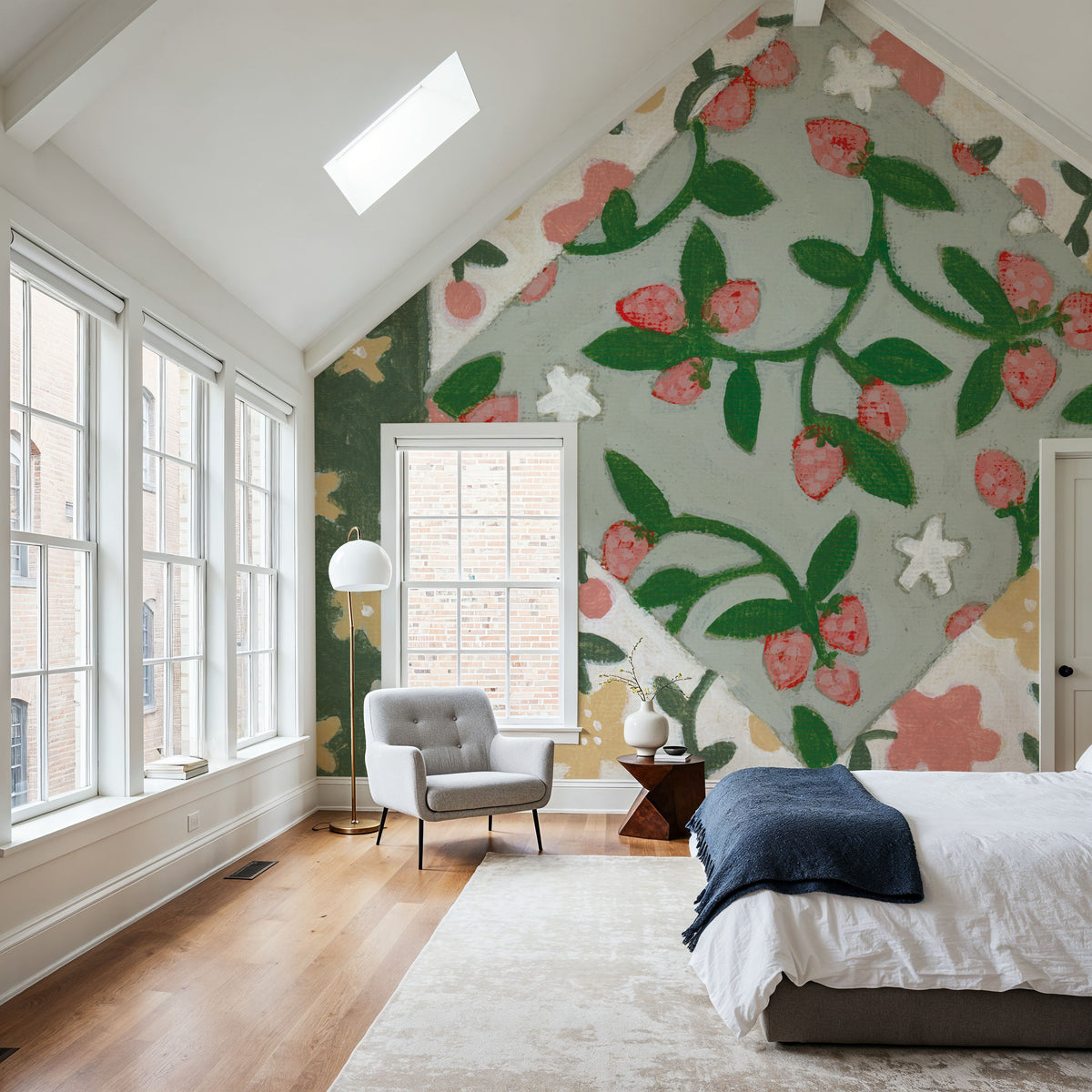 Quilted Floral II Mural Wallpaper - room preview 02