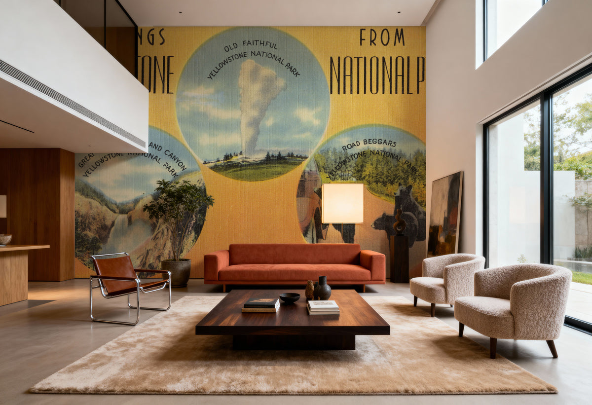 Greetings From Yellowstone Mural Wallpaper - room preview 02