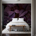 Purple Leaves Mural Wallpaper - room preview 02