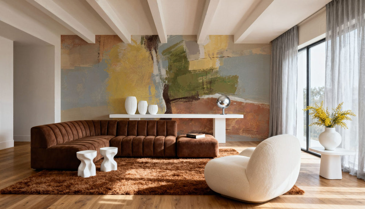 Crossing the River Mural Wallpaper - room preview 02