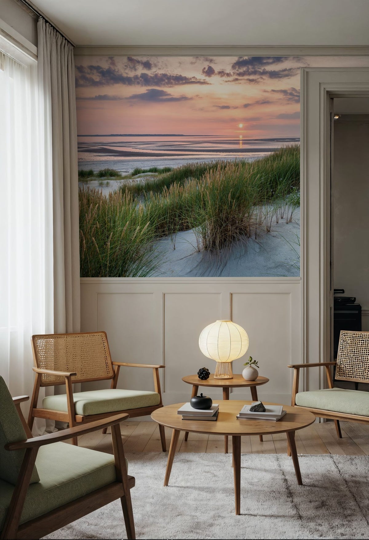 Beach Grass Sunset Mural Wallpaper - room preview 02