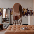 Saint-Étienne France Skyline Purple & Gold Mural Wallpaper - room preview 02