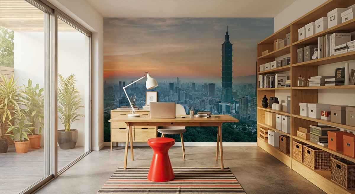 Taipei Sunset II Mural Wallpaper - room preview 02