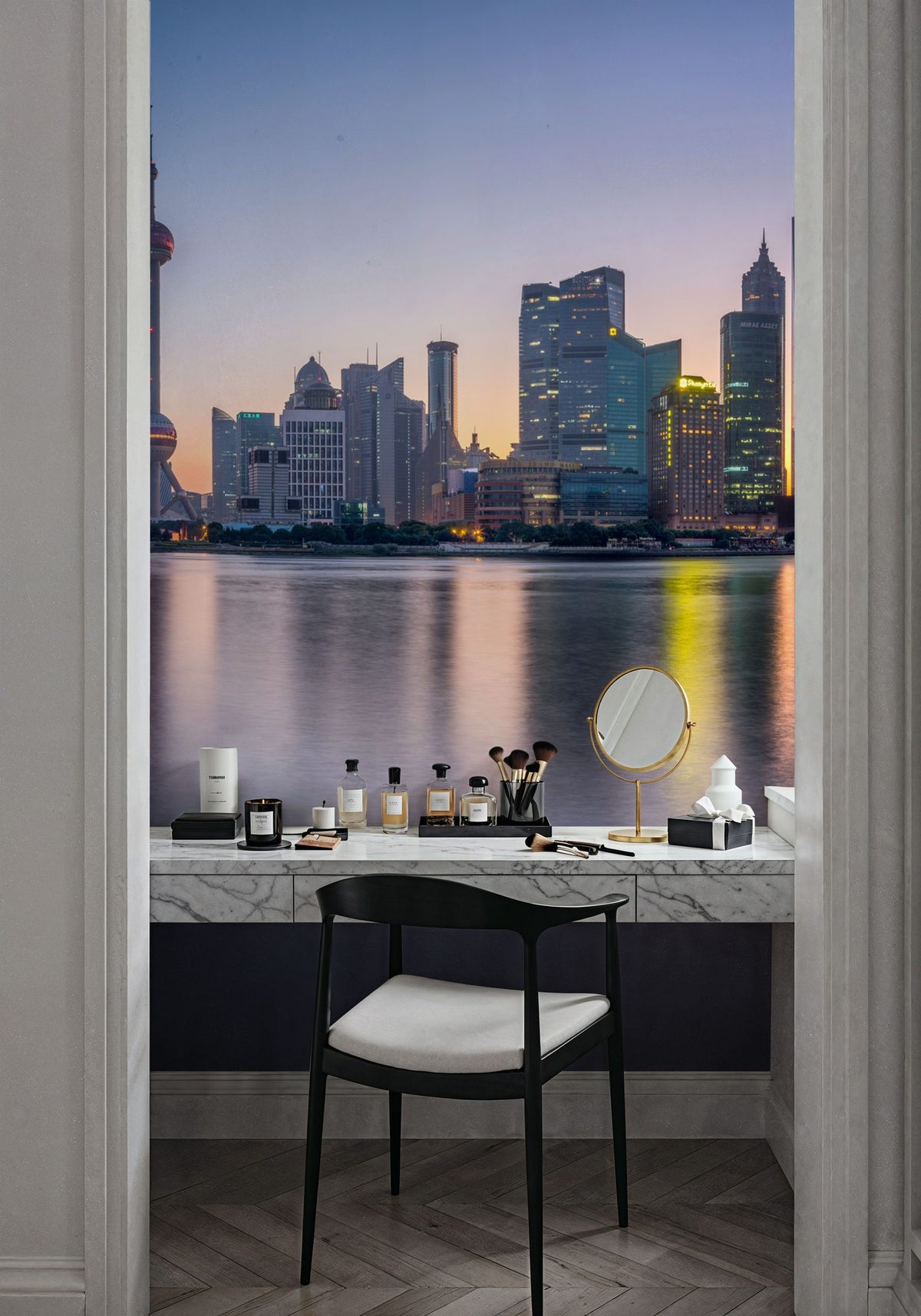 Pudong Sunrise Mural Wallpaper - room preview 02