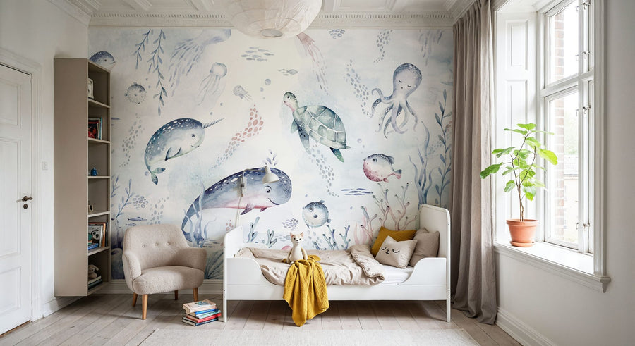 Kids Room Wallpaper Mural – Children Wall Mural – Baby Ocean