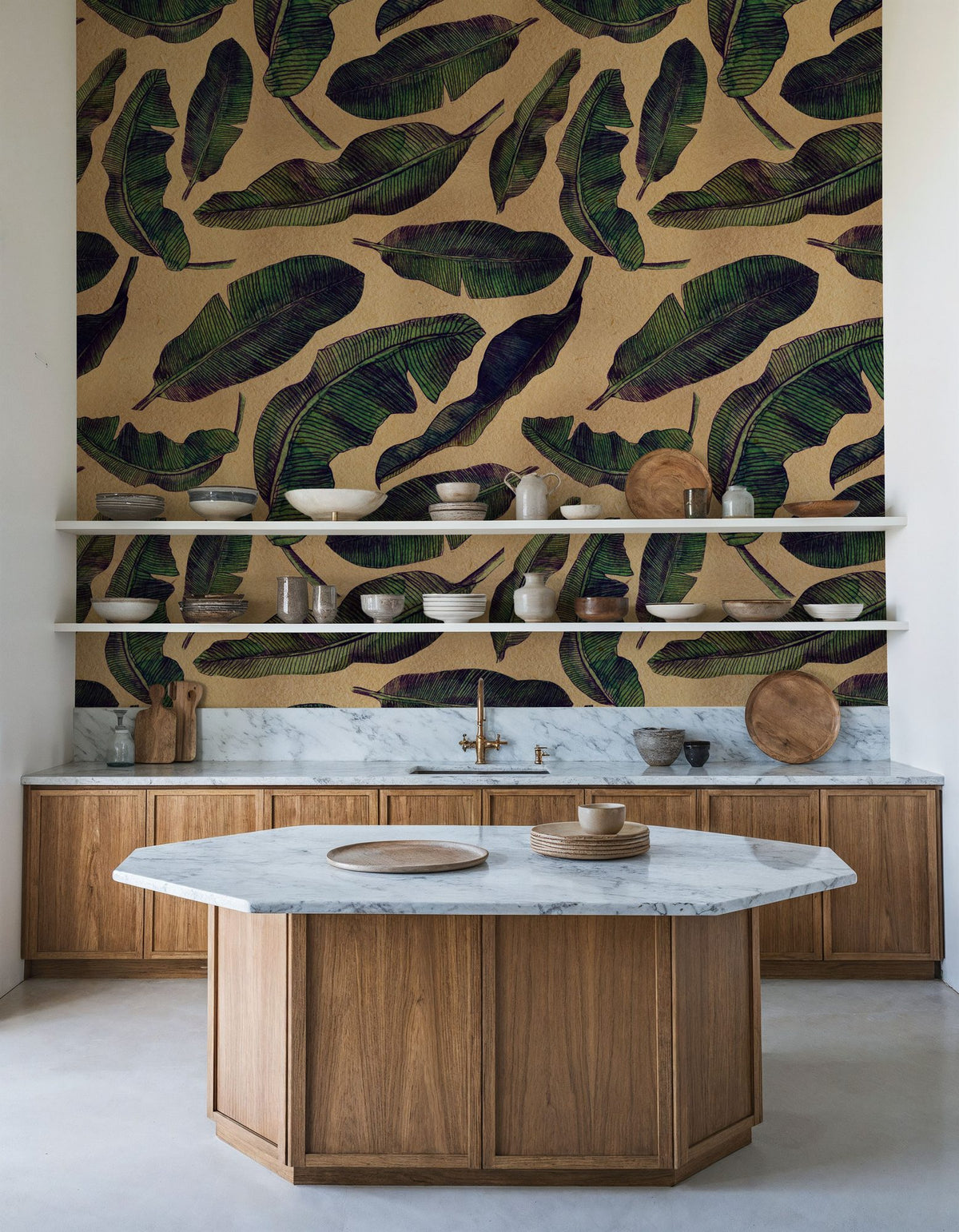 Veined Banana Leaf Mural Wallpaper - room preview 02
