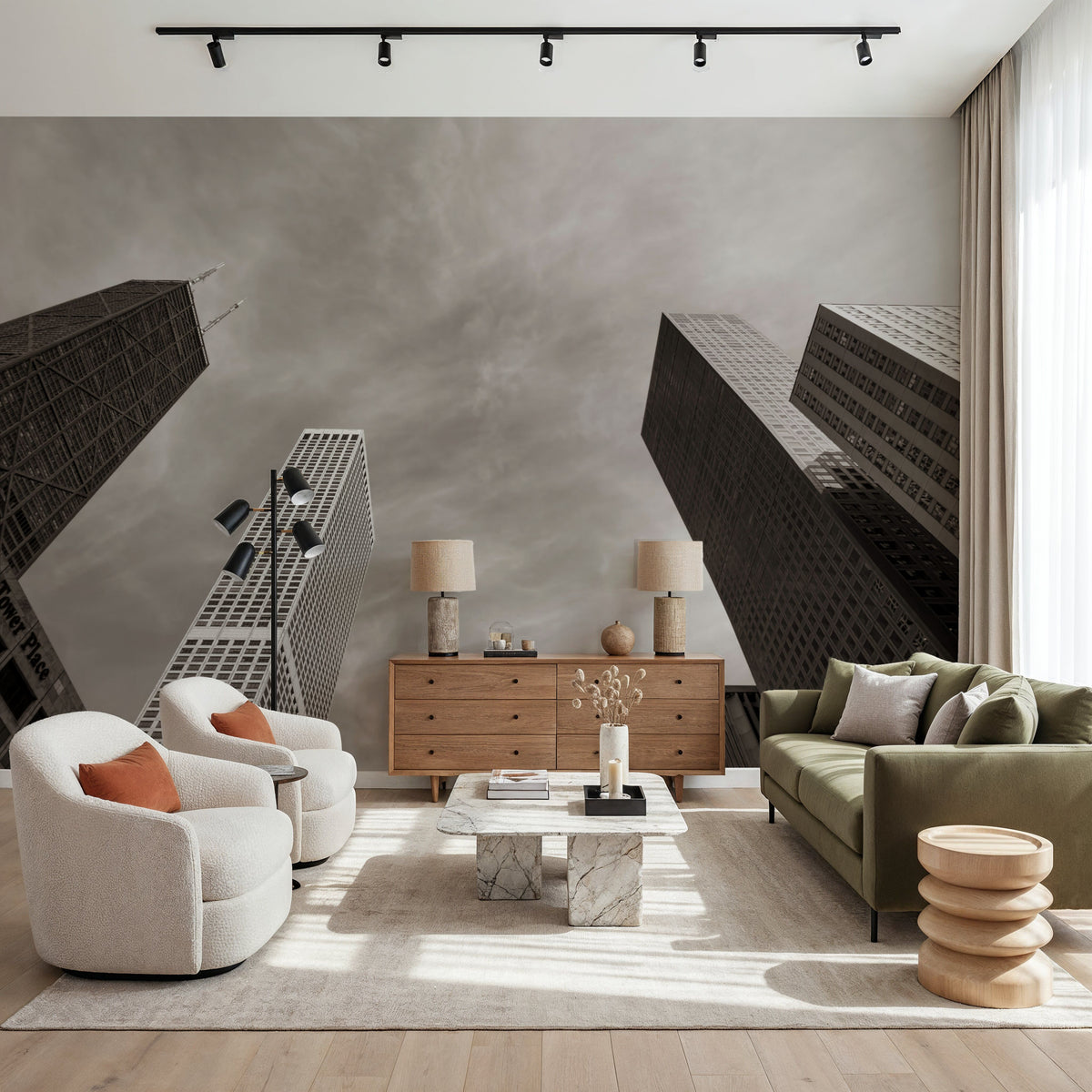 Chicago Skyline V Mural Wallpaper - room preview 02