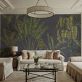 Banana Grove, Foggy Blue Mural Wallpaper - room preview 02