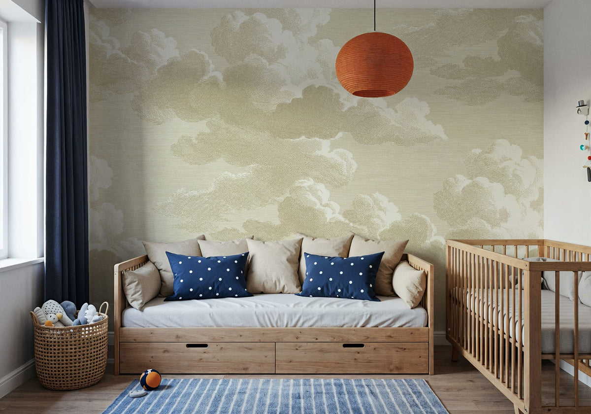 Intaglio Clouds, Sand Mural Wallpaper - room preview 02