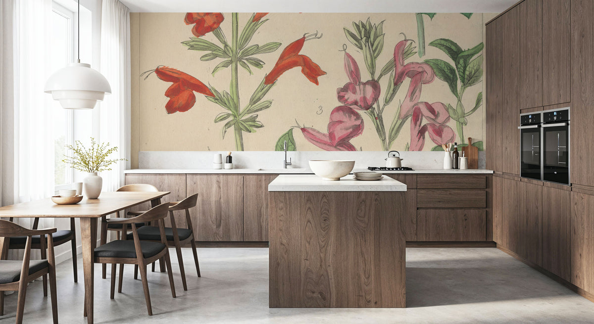 Salvia Florals I Mural Wallpaper - room preview 02