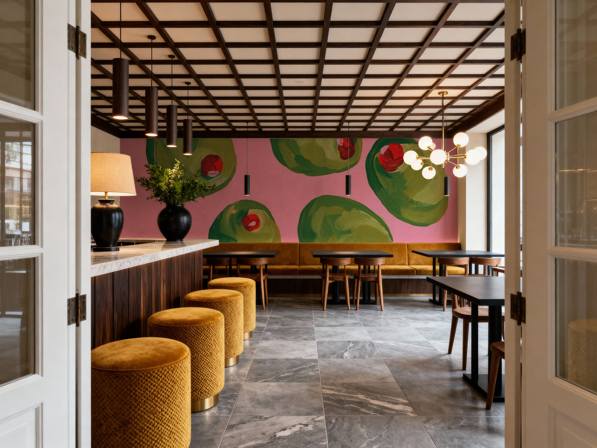 Elegant Olives II Mural Wallpaper - room preview 02