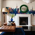 Tallinn Estonia Skyline Blue & Bronze Mural Wallpaper - room preview 02