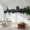 Telford England Skyline Black & White Mural Wallpaper - room preview 02