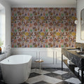 Statement Palms Petite, Light Pink Mural Wallpaper - room preview 02