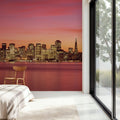 Red Gradient Twilight Metropolis Mural Wallpaper - room preview 02
