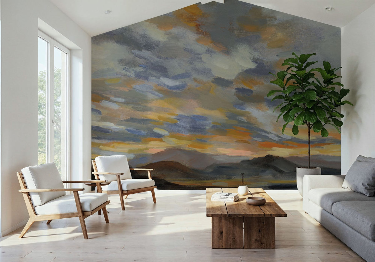 High Desert Sky I Navy Mural Wallpaper - room preview 02