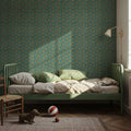 Autumn Buds Turqouise Mural Wallpaper - room preview 02