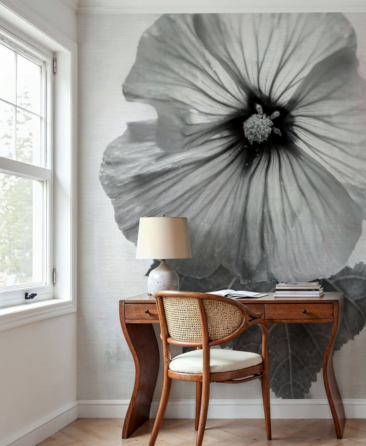 Wonderful Wildflowers III Neutral Mural Wallpaper - room preview 02