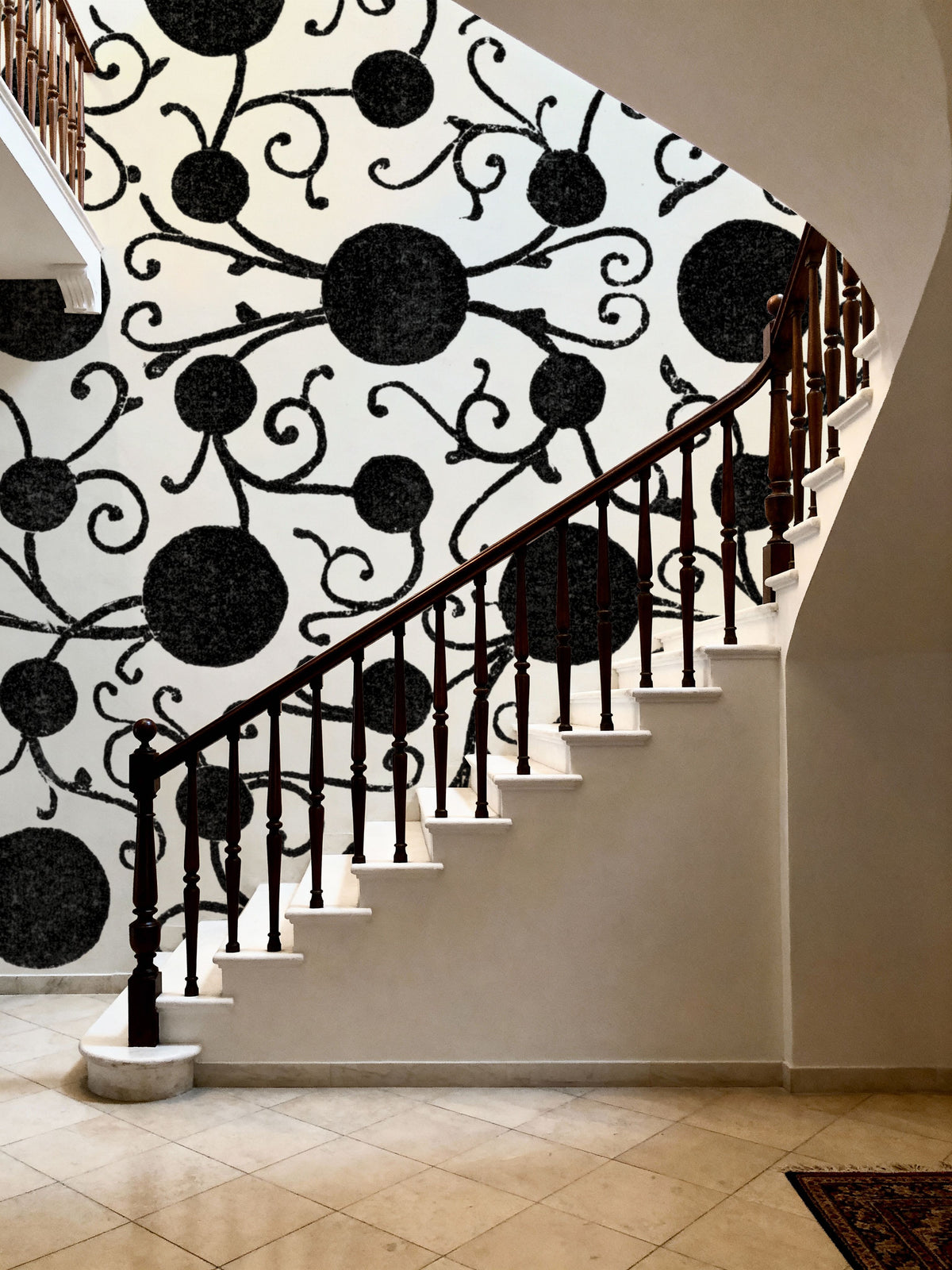 Botanical Black Mural Wallpaper - room preview 02