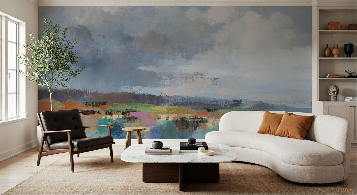 Tranquil Horizon Painting Mural Wallpaper - room preview 02