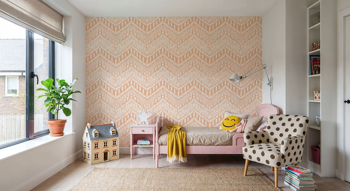 Macrame Jigsaw Coral Mural Wallpaper - room preview 02