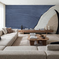 Neutral Ocean Dark Mural Wallpaper - room preview 02