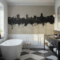 Madison Wisconsin Skyline Concrete Mural Wallpaper - room preview 02