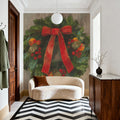 Holiday Wreath Mural Wallpaper - room preview 02