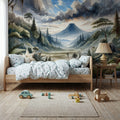 Lush Jungle Valley with Mountains Mural Wallpaper - room preview 02