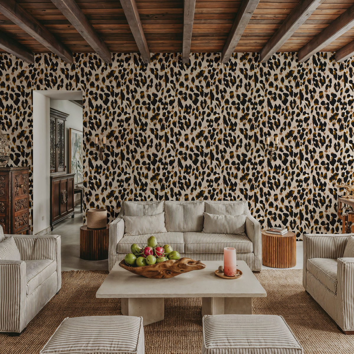 Snow Leopard Mural Wallpaper - room preview 02