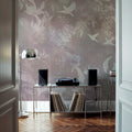 Birds in the Fog Red Mural Wallpaper - room preview 02
