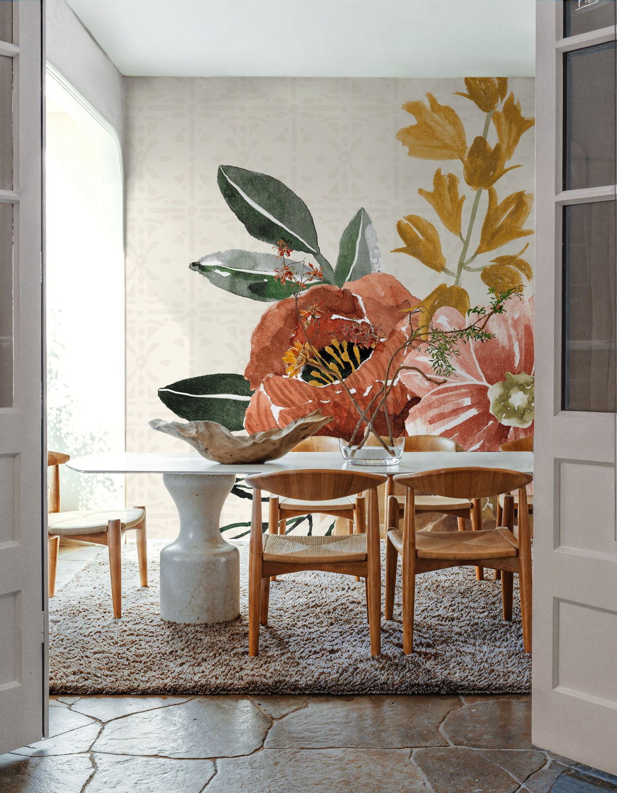 Chic Flowers Mural Wallpaper - room preview 02