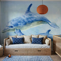 Graceful Dolphins II Mural Wallpaper - room preview 02