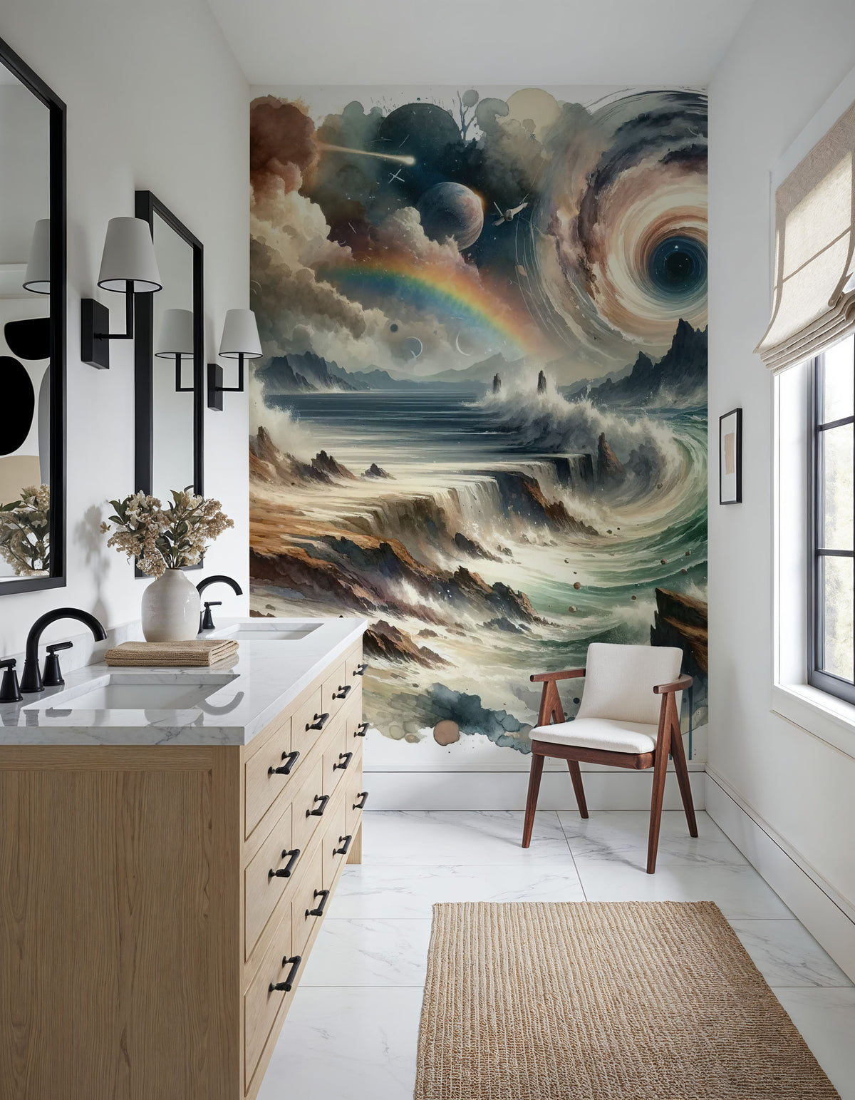 Tempest's Dance in an Abstract Whirl Mural Wallpaper - room preview 02