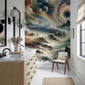Tempest's Dance in an Abstract Whirl Mural Wallpaper - room preview 02