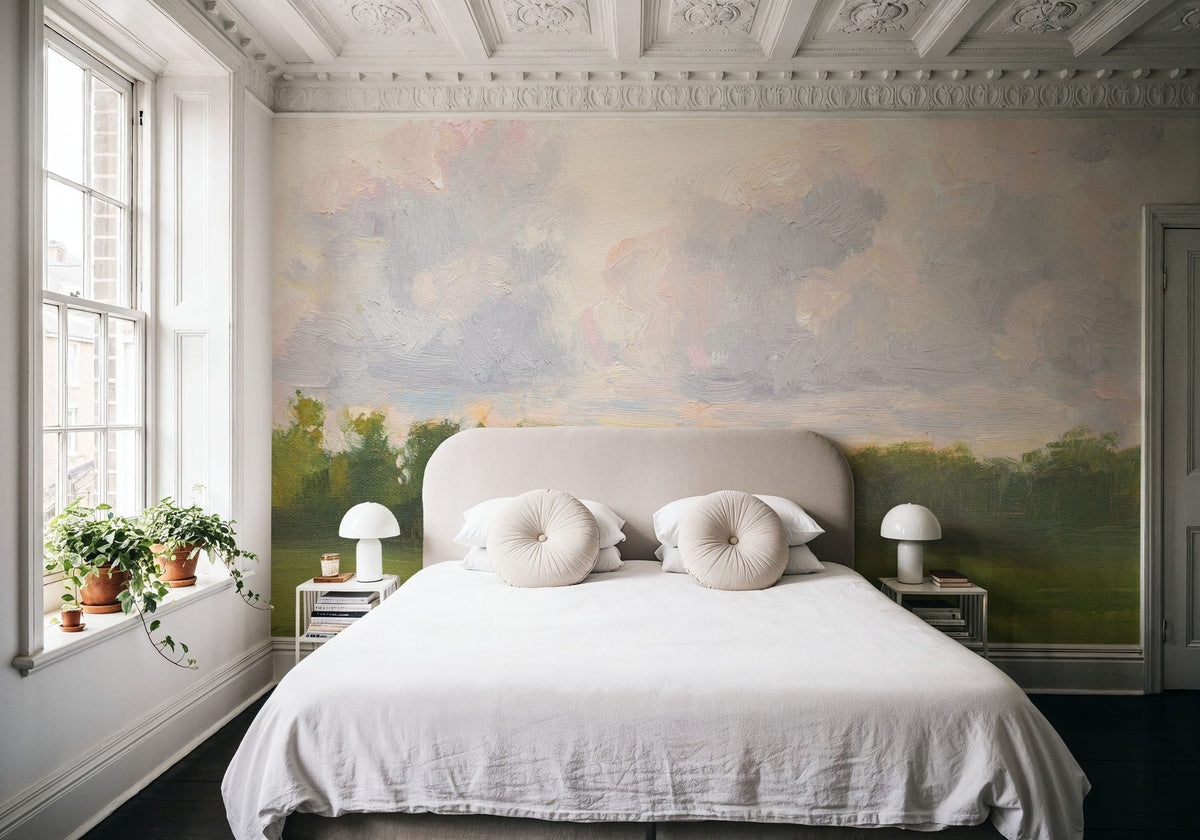 Pastel Clouds Over the Water Mural Wallpaper - room preview 02