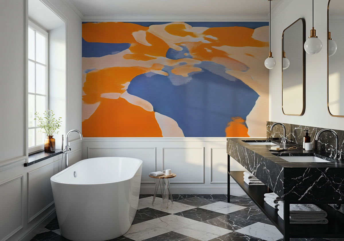 Gemini Orange Mural Wallpaper - room preview 02