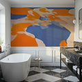 Gemini Orange Mural Wallpaper - room preview 02