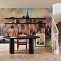 Sunset Hues Over NYC Mural Wallpaper - room preview 02