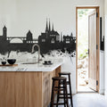 Luxembourg City Skyline Black & White Mural Wallpaper - room preview 02