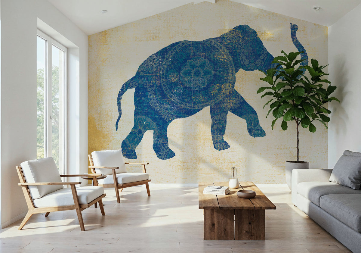 Raja Elephant I Mural Wallpaper - room preview 02