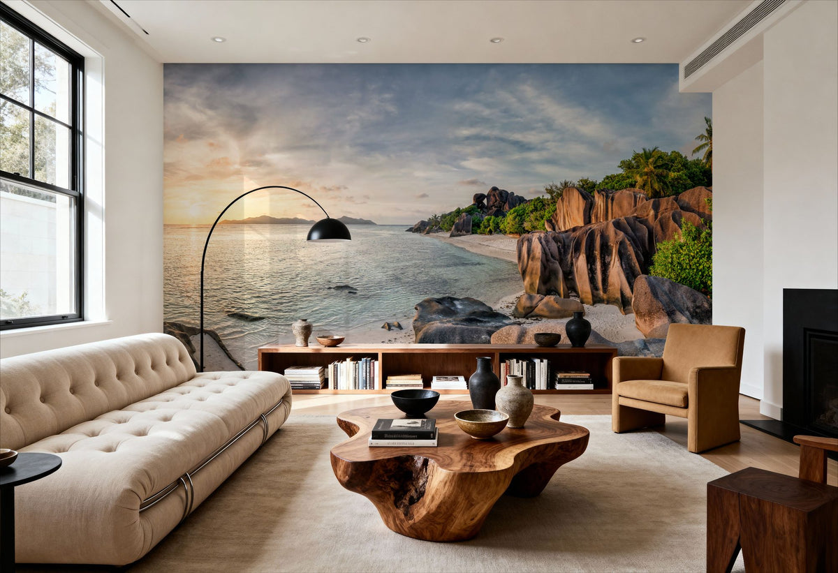 Sunset Beach Mural Wallpaper - room preview 02