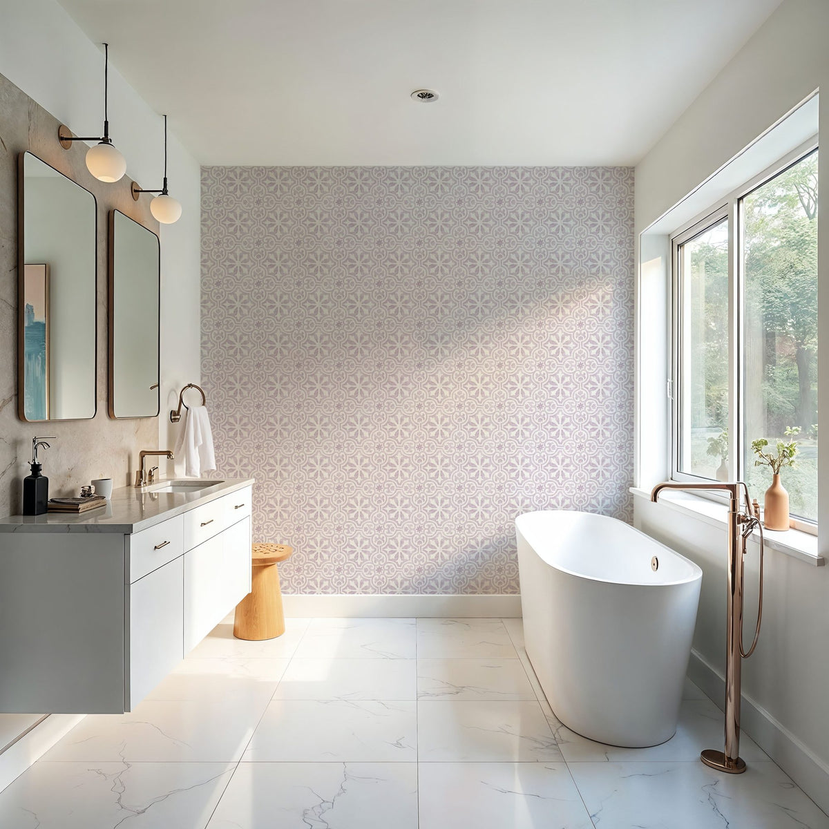 Ocean Dreams Purple Mural Wallpaper - room preview 02