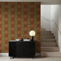 Autumn Tiles Brown Mural Wallpaper - room preview 02