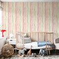 Watercolor Lines Mural Wallpaper - room preview 02