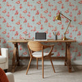 Flamingo Goals Blue Mural Wallpaper - room preview 02