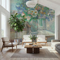 Flowers and Horse Figure by Window Mural Wallpaper - room preview 02