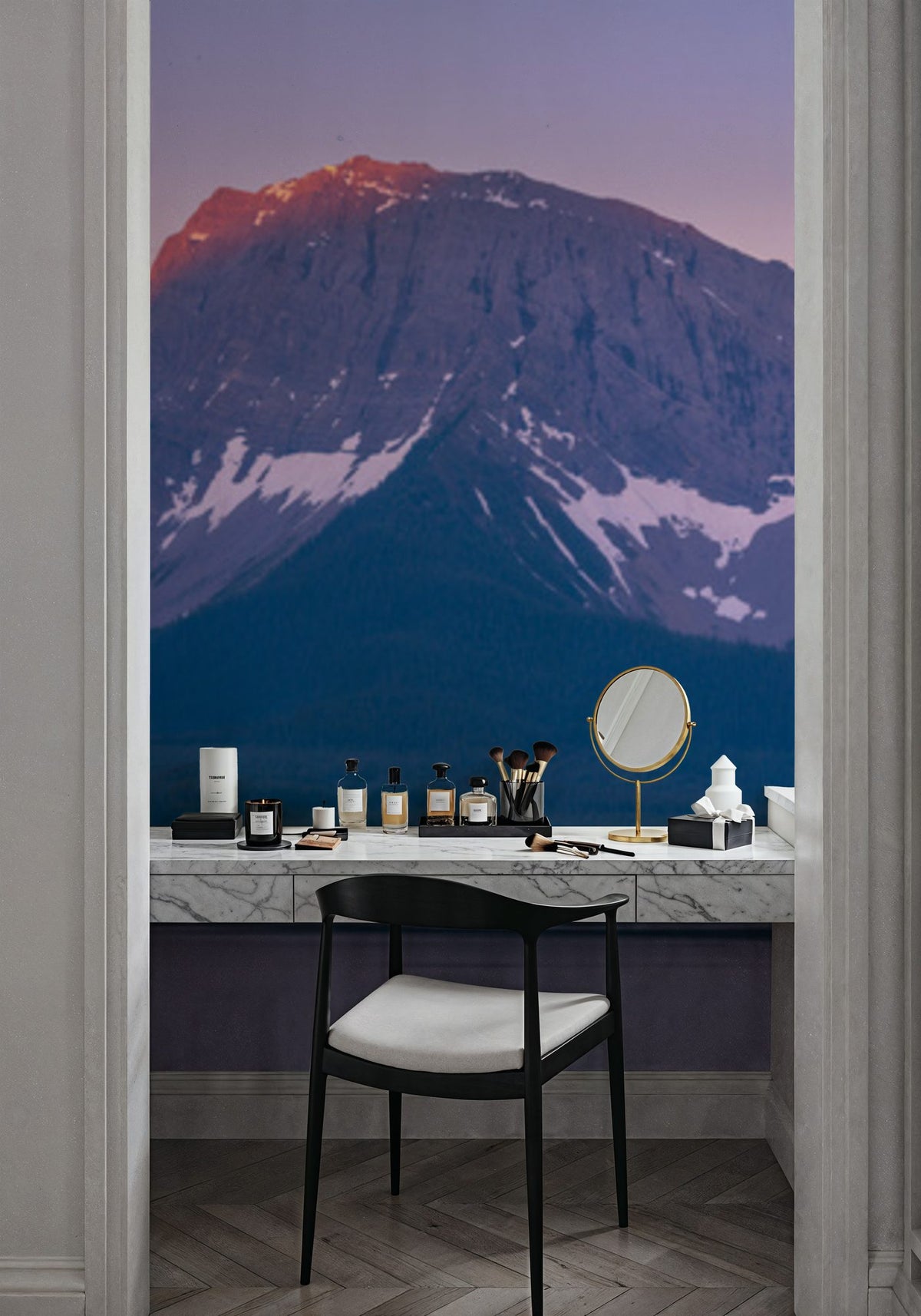 Spray Lakes Reservoir Sunset Mural Wallpaper - room preview 02