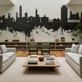 Lugano Switzerland Skyline Black & White Mural Wallpaper - room preview 02
